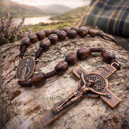Handmade maple wooden rosary - wooden,
