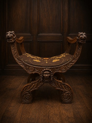 Antico sgabello curule - , in