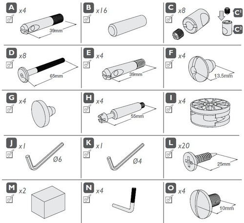 Set completo fissaggi per - set, di