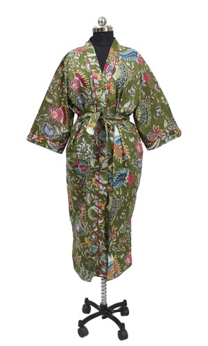 Abito lungo kimono serigrafato