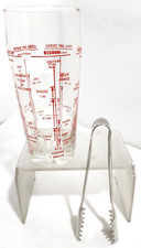 bicchiere dosaggio cocktail in vetro + ALERA ALESSI pinza ghiaccio per bar pub