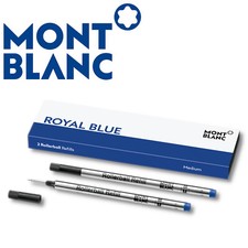 MontBlanc Rollerball penna a inchiostro refill mine M Royal Blue blu 2 pezzi