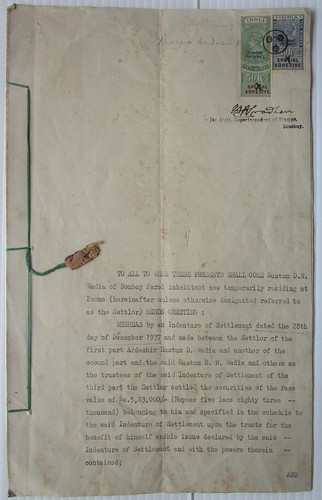 India 1951 documento firmato - , d