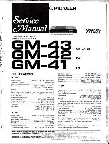 Pioneer gm43 gm 41 - pioneer, gm43,