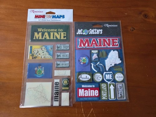 Maine scrapbook adesivi - maine,