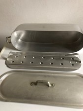 pesciera con griglia, coperchio e paletta per pescie