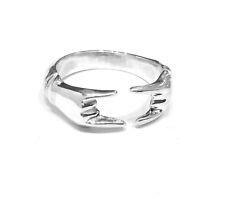 ANELLO CORNA SCARAMANTICO PORTAFORTUNA IN ARGENTO 925 DONNA REGOLABILE