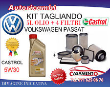 KIT TAGLIANDO VOLKSWAGEN PASSAT 1.6 TDI 88KW - 4 FILTRI +5L OLIO CASTROL 5W30