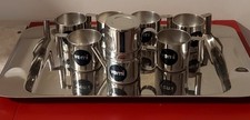 Caffettiera Napoletana Vemi Vintage Con 6 Tazzine E Vassoio In Acciaio Vemi