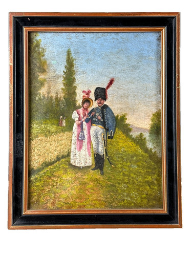 Tableau ancien mariage - ancien, hussard