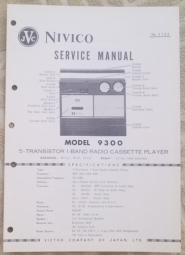 Jvc nivico model 9300 - model, manuale