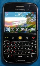 Cellulare Blackberry 9000 con custodia in pelle. Funzionante.