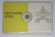Tessera con moneta in oro bagnato Papa Giovanni XXIII tm33