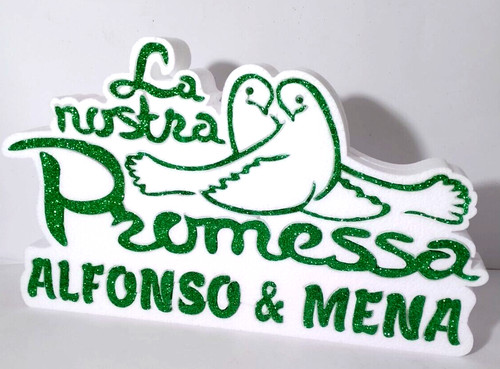 Scultura scritta promessa - scritta,