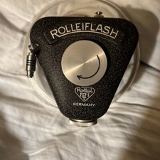 FOTOCAMERA VINTAGE ROLLEIFLASH GERMANIA UNITÀ FLASH IN CUSTODIA IN PELLE LAMPADINA STROBOBOSCOPICA BELLA