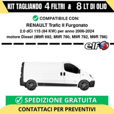 Tagliando per RENAULT Trafic II Furgonato 2.0 dCi 115 84 kw - 8 Lt di ELF + 4...