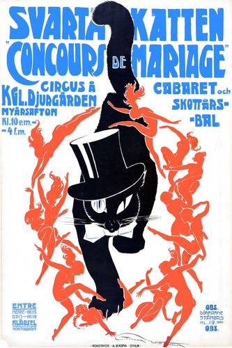 Poster circo svarta katten - svarta,