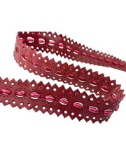 Passamaneria Moda Copripunto Bordeaux Finta Pelle Traforata Riso Alta 2 Cm STK-2