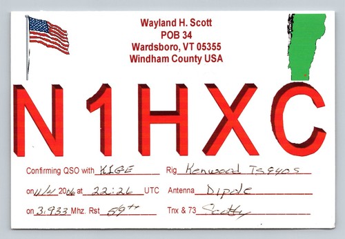 Radioamatore qsl n1hxc - qsl,