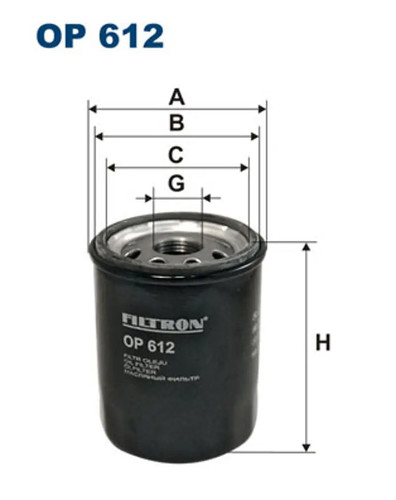 Filtro olio filtron 612 per - op,
