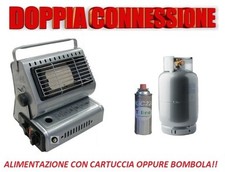 STUFA STUFETTA PORTATILE A GAS CON DOPPIA CONNESSIONE IDEALE PER CACCIA O PESCA