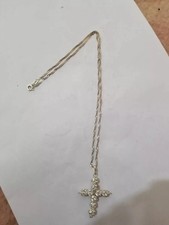 COLLANA DA DONNA CON CIONDOLO CROCE  CON zirconi IN  ARGENTO 925