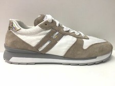 SCARPE SNEAKERS CASUAL DONNA HOGAN REBEL BEIGE BIANCO PELLE PE NUOVO ORIGINALE