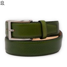 Cintura uomo vera pelle verde