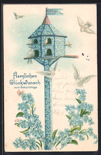 Cartolina artistica voliera