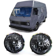 Coppia fari vetro trasparente nero fumo H4 per LT 28 35 40 45 75-85