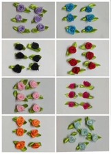100 Pz  Mini Fiori Rose Nastro