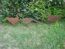 tre oche in acciaio Corten 