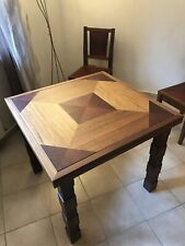 Tavolo artigianale in legno massello allungabile e con 4 sedie