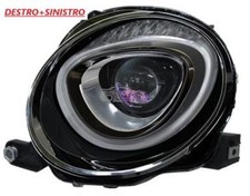 COPPIA FARI FANALE PROIETTORE DX+SX PER FIAT 500 2015- CON MOTORE ELETT.PAR.NERA