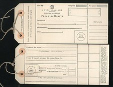 Repubblica modulistica bollettino di spedizone pacco ordinario lire 10 1° tipo