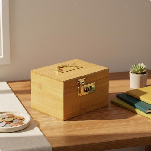 Salvadanaio legno con - in,