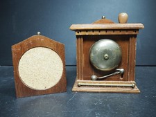 Vintage Retro Wooden 6 Coaster Set Ring Bell for Service