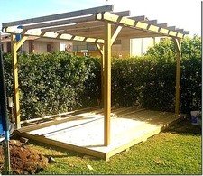 Pergola libera 4x3 in legno impregnato in autoclave e ferramenta inclusa