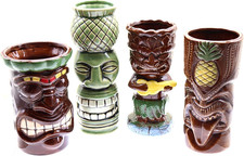 Set Di 4 Tazze Tiki Tropical