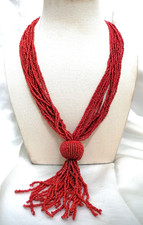 SPETTACOLARE LUNGA COLLANA MULTIFILO CON BOULLE & NAPPA IN PERLINE MURANO.