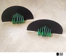 AV Mazzega due lampade da parete in metallo e vetro di Murano design Italy 1980s