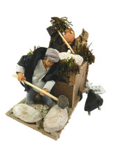 Spaccapietre in Movimento Cm 9x14x14h Mestiere Pastori Movibili Presepe