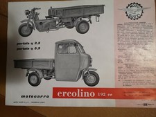 DÉPLIANT BROCHURE  MOTO GUZZI MOTOCARRO ERCOLINO 192 cc