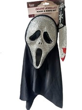 Maschera viso fantasma con coltello gioiello lusso maschera Halloween costume festa
