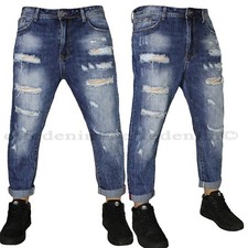 Jeans Uomo Denim Strappati