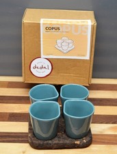 DEDAL - Set di tazzine da espresso o servizio in ceramica fatte a mano "Copus" con ripiano in sughero
