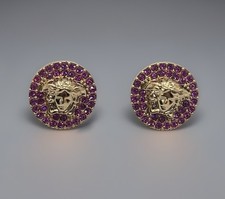 Versace earrings metal strass - versace, metal+strass