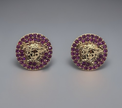 Versace earrings metal strass - earrings, metal+strass