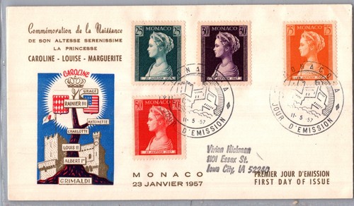 Monaco 1957 illustrated fdc - 1957,