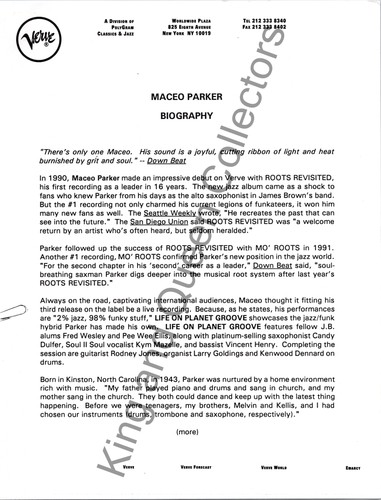 Stampa maceo parker - parker, 1992